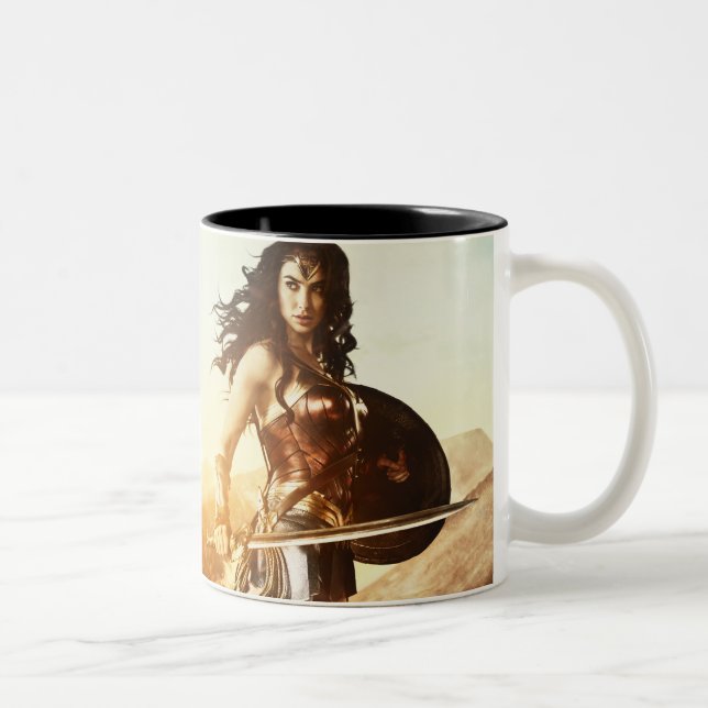 Wonder Woman At Sunset Two-Tone Coffee Mug (Right)
