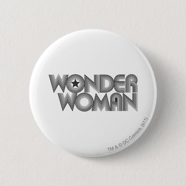 Wonder Woman B&W Logo 3 6 Cm Round Badge (Front)