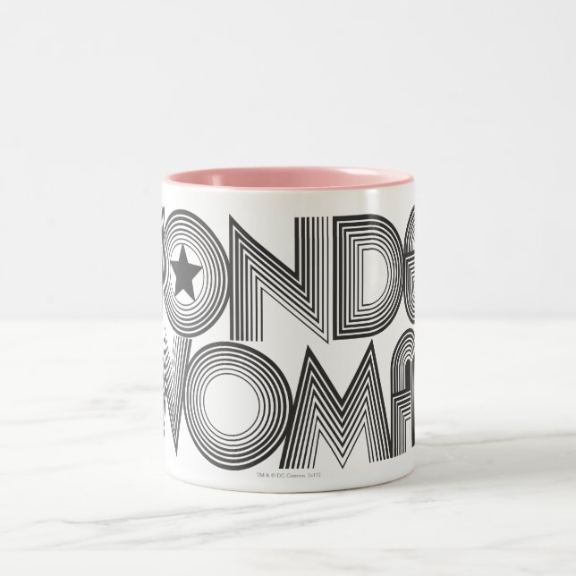 Wonder Woman B&W Logo 3 Two-Tone Coffee Mug (Center)