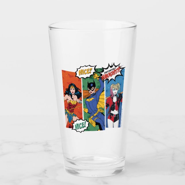 Wonder Woman, Batgirl, & Harley Quinn Holiday Glass (Front)