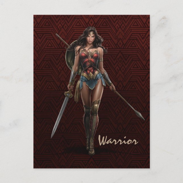 Wonder Woman Battle-Ready Comic Art Postcard (Front)