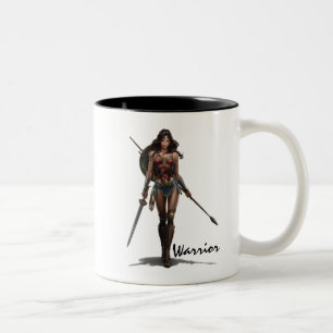 Wonder Woman Battle-Ready Comic Art Two-Tone Coffee Mug