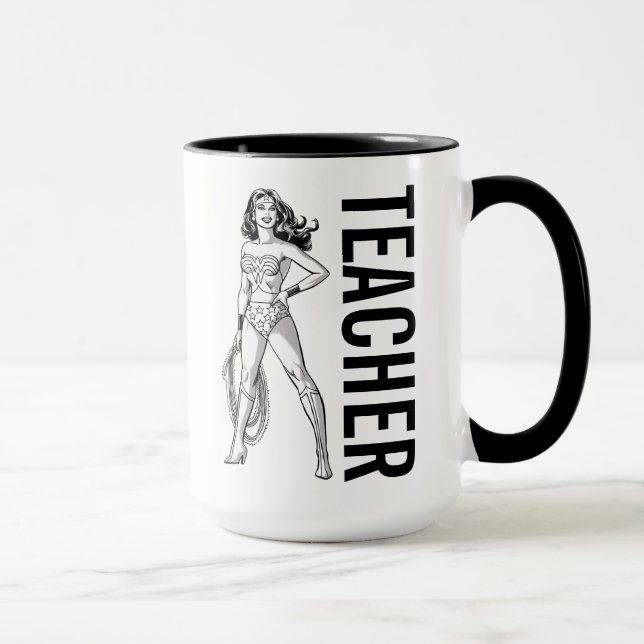 Wonder Woman Black & White Pose Mug (Right)