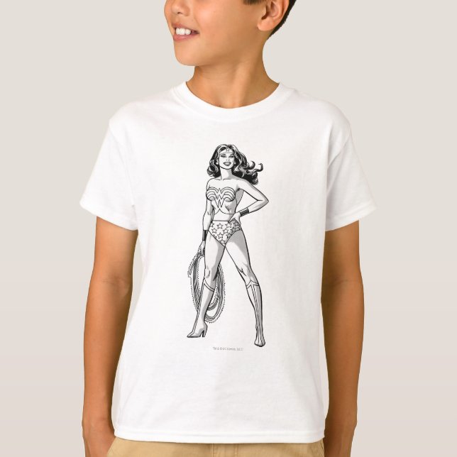 Wonder Woman Black & White Pose T-Shirt (Front)