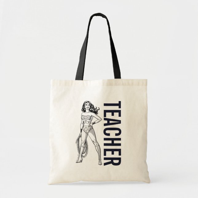 Wonder Woman Black & White Pose Tote Bag (Front)