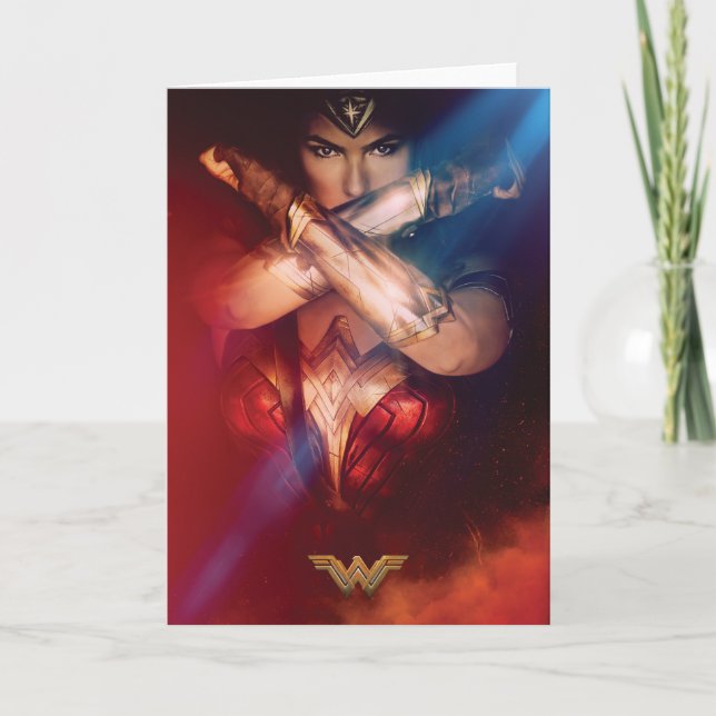 Wonder Woman Blocking With Bracelets Card (Front)