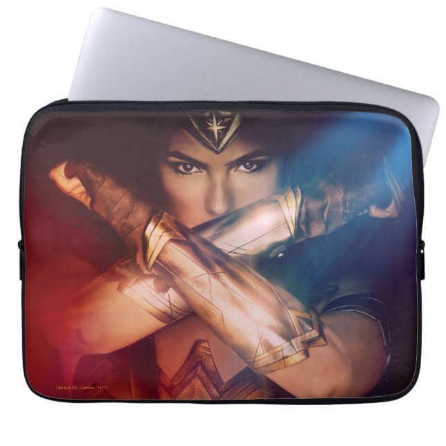 Wonder Woman Blocking With Bracelets Laptop Sleeve (Front)
