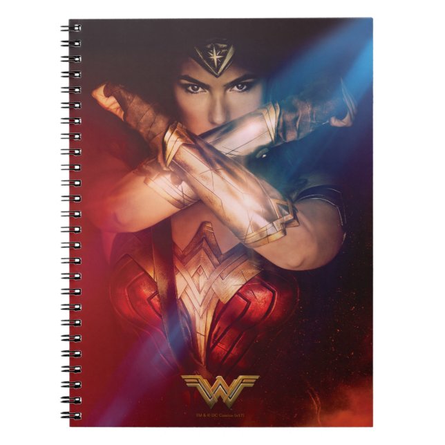 Wonder Woman Blocking With Bracelets Notebook (Front)