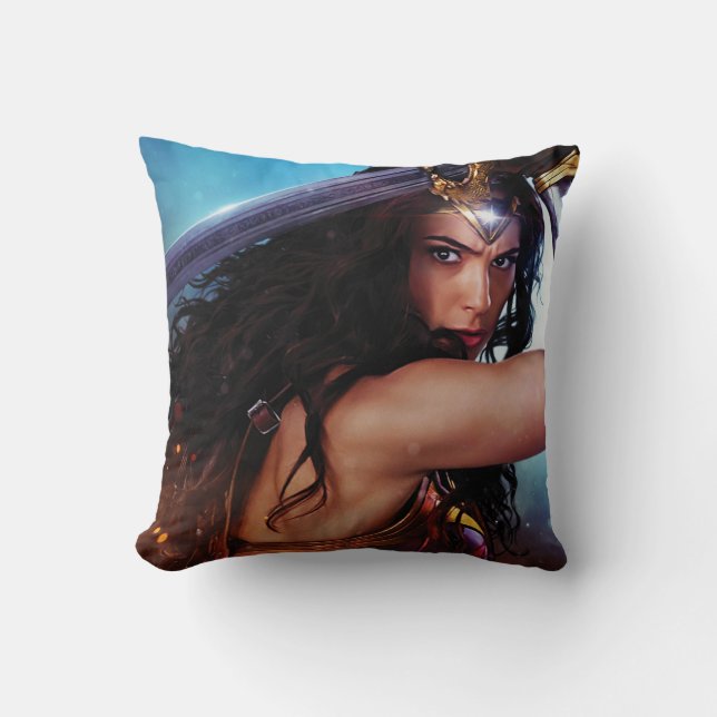 Wonder Woman Blocking With Sword Cushion (Front)
