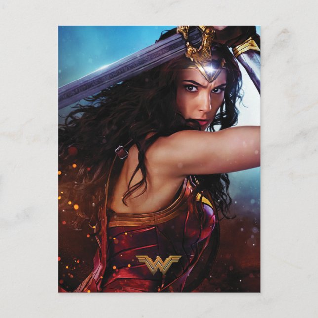 Wonder Woman Blocking With Sword Postcard (Front)