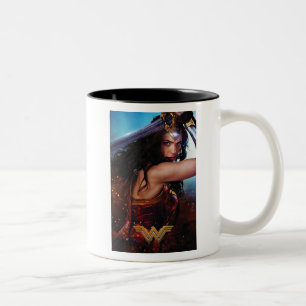 Wonder Woman Blocking With Sword Two-Tone Coffee Mug