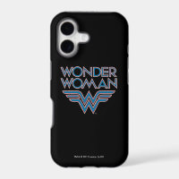 Wonder Woman Blue and Red Retro Logo