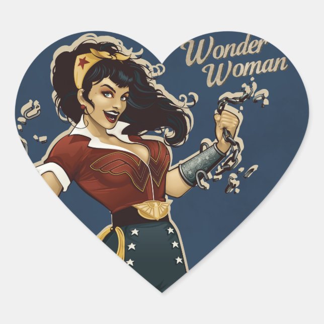 Wonder Woman Bombshell Heart Sticker (Front)