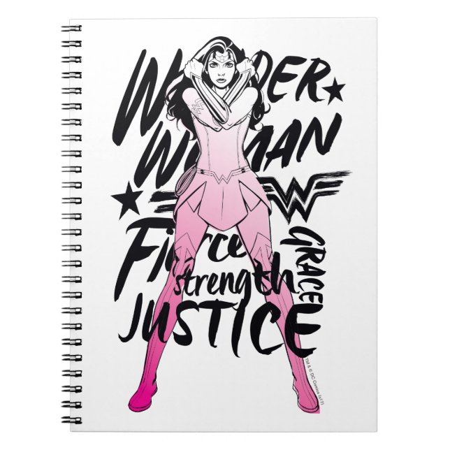 Wonder Woman Brush Typography Art Notebook (Front)