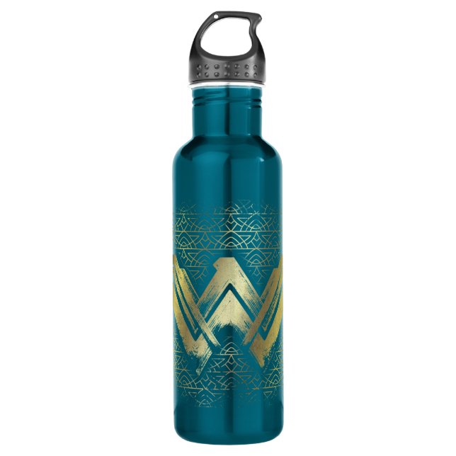 Wonder Woman Brushed Gold Symbol 710 Ml Water Bottle (Front)