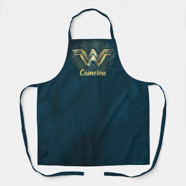 Wonder Woman Brushed Gold Symbol Apron (Front)