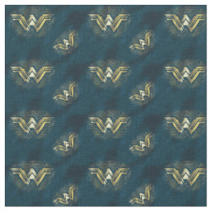 Wonder Woman Brushed Gold Symbol Fabric