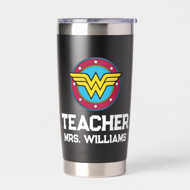 Wonder Woman | Circle & Stars Logo Insulated Tumbler (Left)