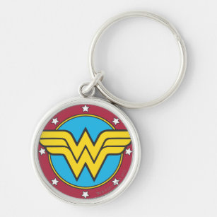Wonder Woman   Circle & Stars Logo Key Ring