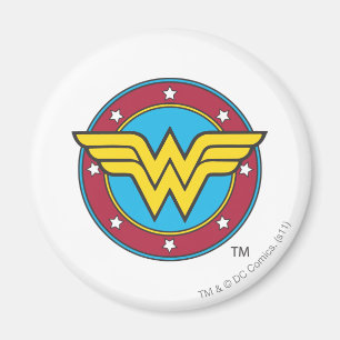 Wonder Woman   Circle & Stars Logo Magnet