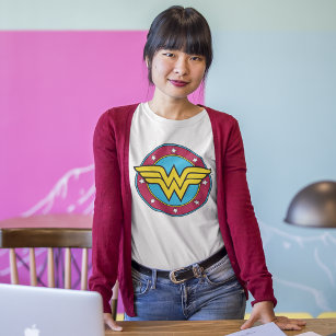 Wonder Woman   Circle & Stars Logo T-Shirt