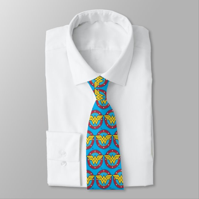 Wonder Woman | Circle & Stars Logo Tie (Tied)