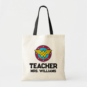 Wonder Woman Circle & Stars Logo Tote Bag