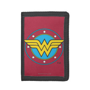 Wonder Woman   Circle & Stars Logo Tri-fold Wallet