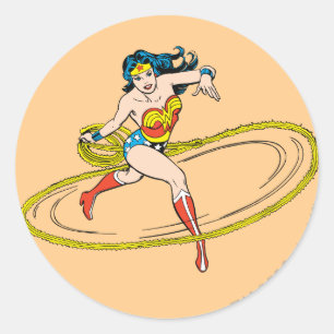 Wonder Woman Circled with Lasso Classic Round Sticker