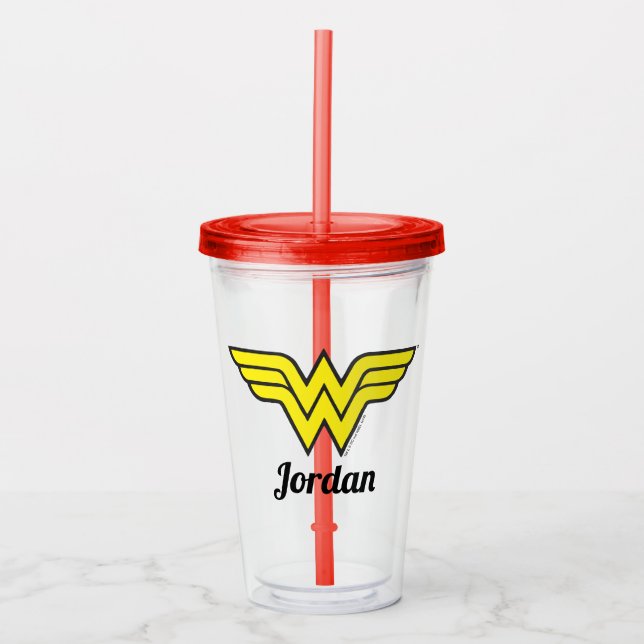 Wonder Woman | Classic Logo Acrylic Tumbler (Front)