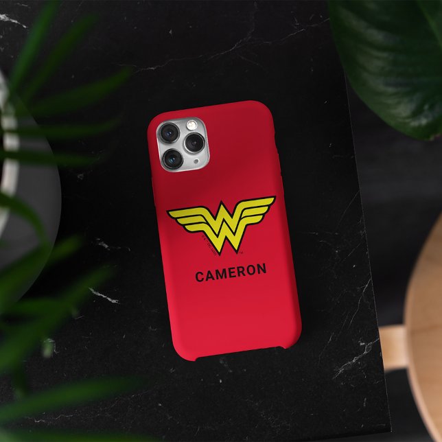 Wonder Woman | Classic Logo | Add Your Name Case-M Case-Mate iPhone Case (Phone case on table)