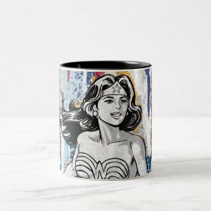 Wonder Woman Collage 4 Two-Tone Coffee Mug