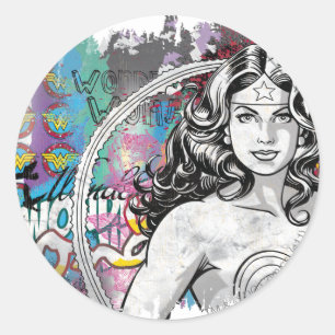 Wonder Woman Collage 6 Classic Round Sticker