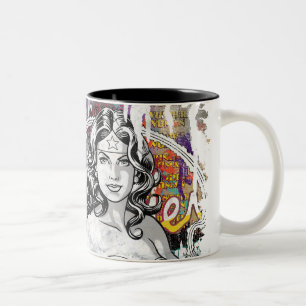 Wonder Woman Collage 6 Two-Tone Coffee Mug