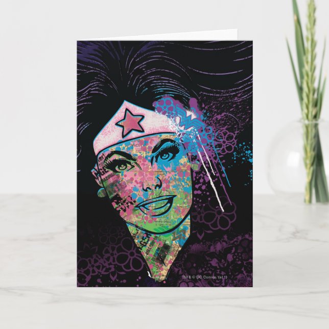 Wonder Woman Colourful Collage Card (Front)