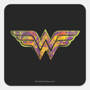 Wonder Woman Colourful Logo Square Sticker