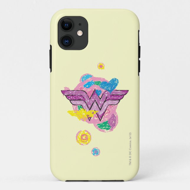 Wonder Woman Colourful Scribbles Case-Mate iPhone Case (Back)