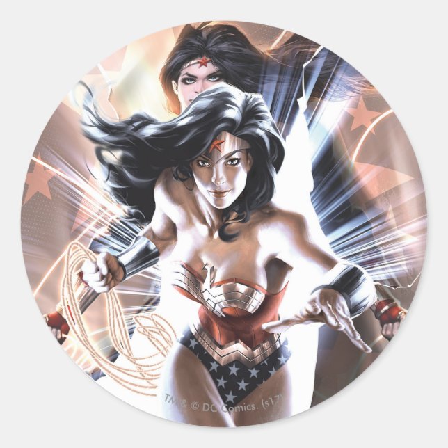 Wonder Woman Comic Cover  #609 Variant Classic Round Sticker (Front)