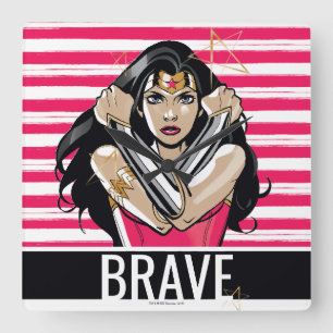 Wonder Woman Defend - Template Square Wall Clock