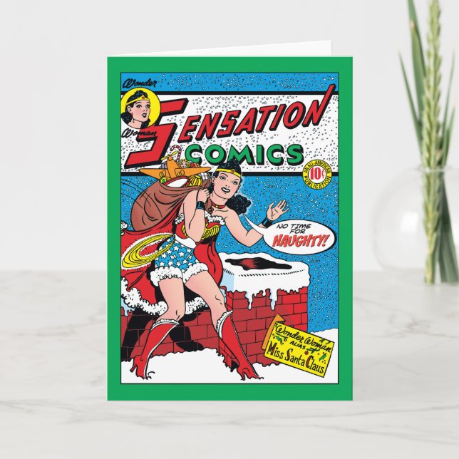 Wonder Woman Delivering Toys Holiday Card (Front)