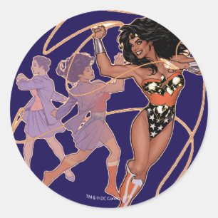 Wonder Woman Diana Prince Transformation Classic Round Sticker