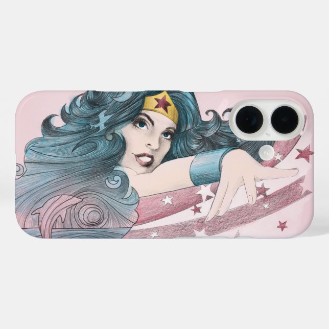 Wonder Woman Dolphin and Stripes Case-Mate iPhone Case (Back (Horizontal))