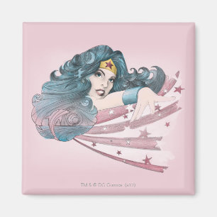 Wonder Woman Dolphin and Stripes Magnet