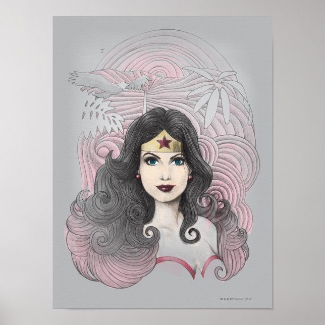 Wonder Woman Eagle and Trees Poster (Front)
