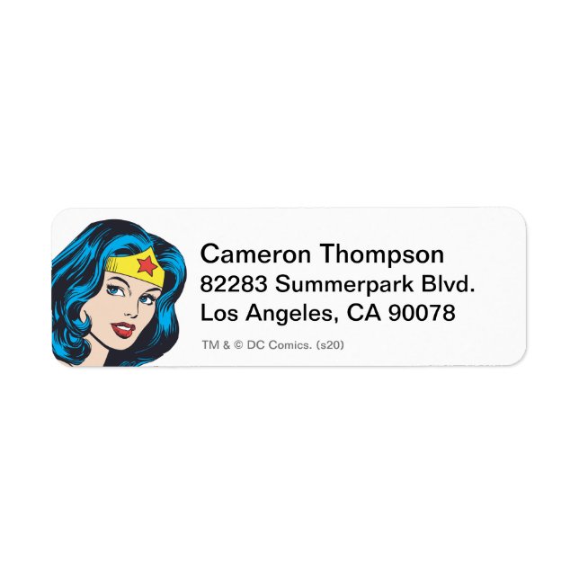 Wonder Woman Face Return Address Label (Front)