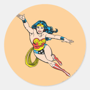 Wonder Woman Flying Forward Classic Round Sticker