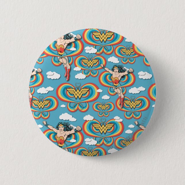 Wonder Woman Flying High Pattern 6 Cm Round Badge (Front)