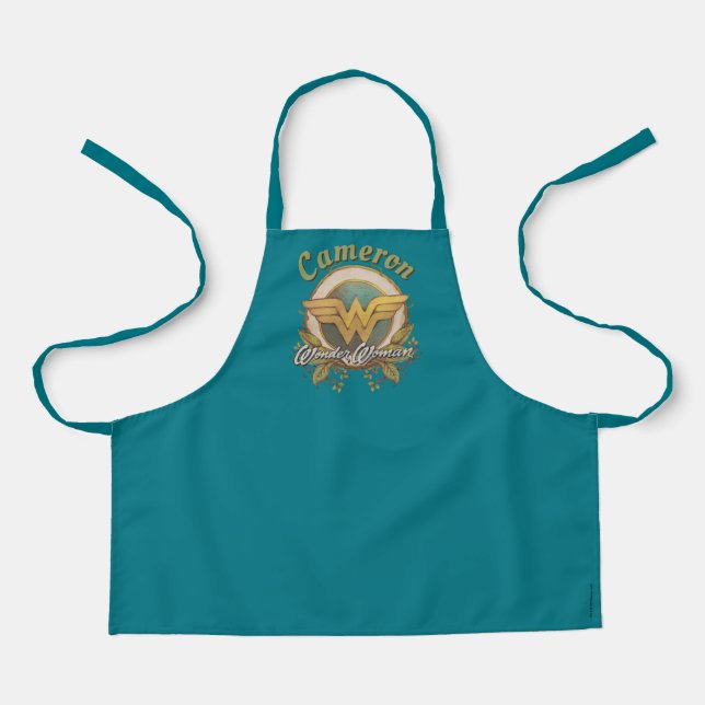 Wonder Woman Foliage Sketch Logo Apron (Front)
