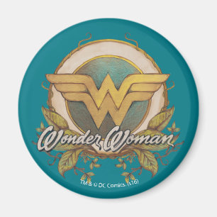 Wonder Woman Foliage Sketch Logo Magnet