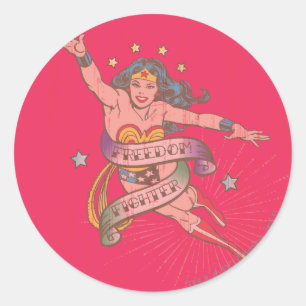 Wonder Woman Freedom Fighter Classic Round Sticker